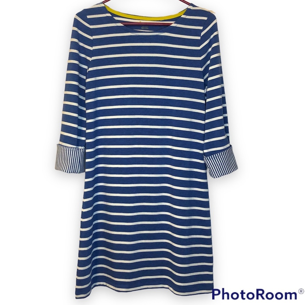 Boden Blue and White Striped Dress